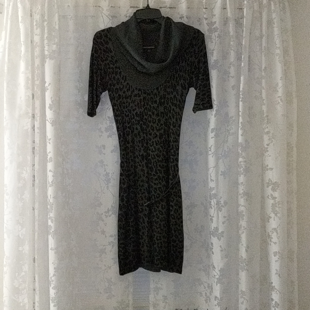Express cowl neck sweater dress with belt